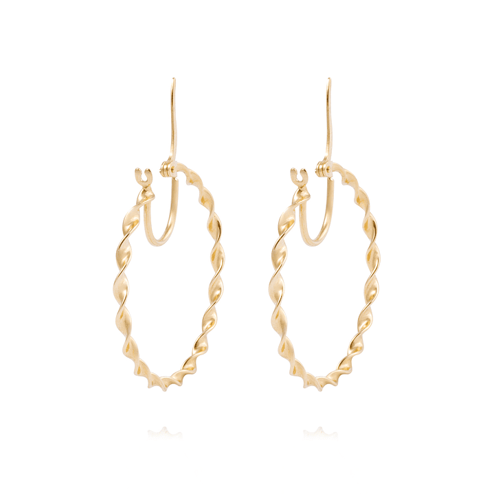 Aros de Oro 18kt Argollitas Torcidas 3