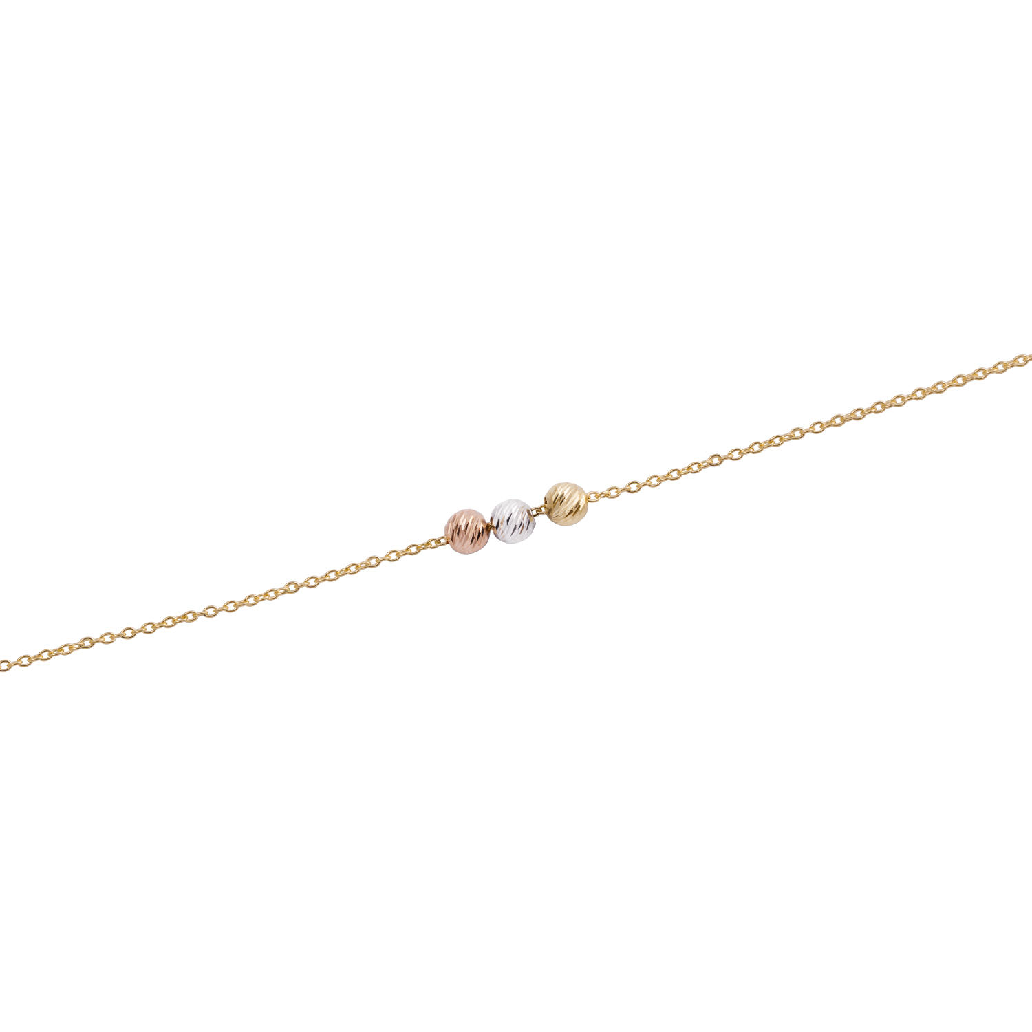 Pulsera de Oro 18kt Bolitas Tricolores 2