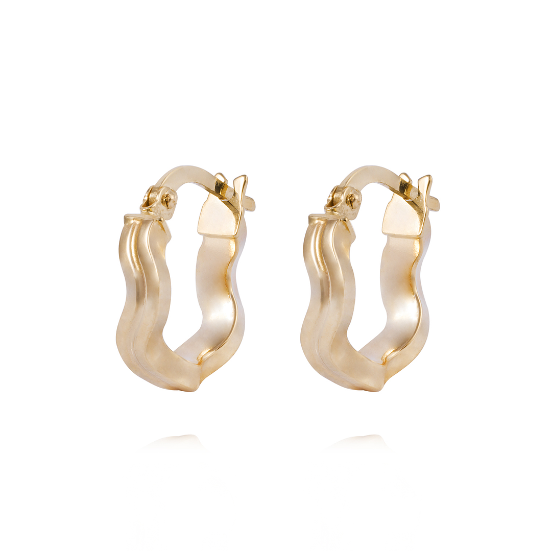 Aros de Oro 18kt Argolla Zigzag 1