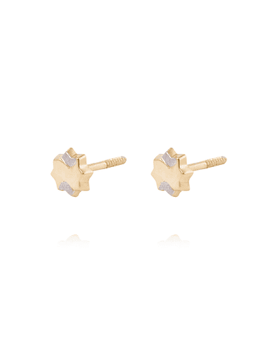 Aros de Oro 18kt Flor bicolor