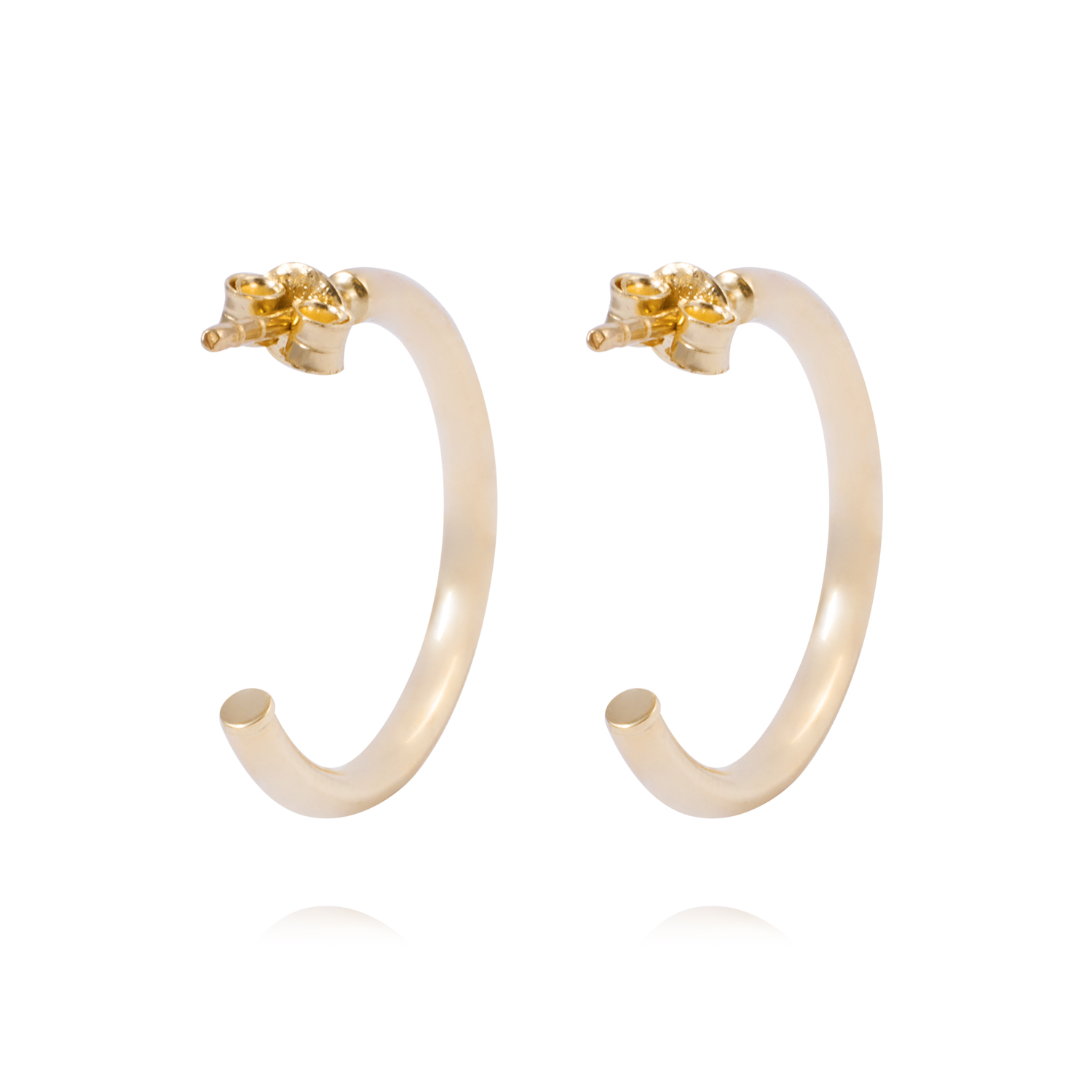 Aros de Oro 18kt Media Argolla Tubo 19MM 3