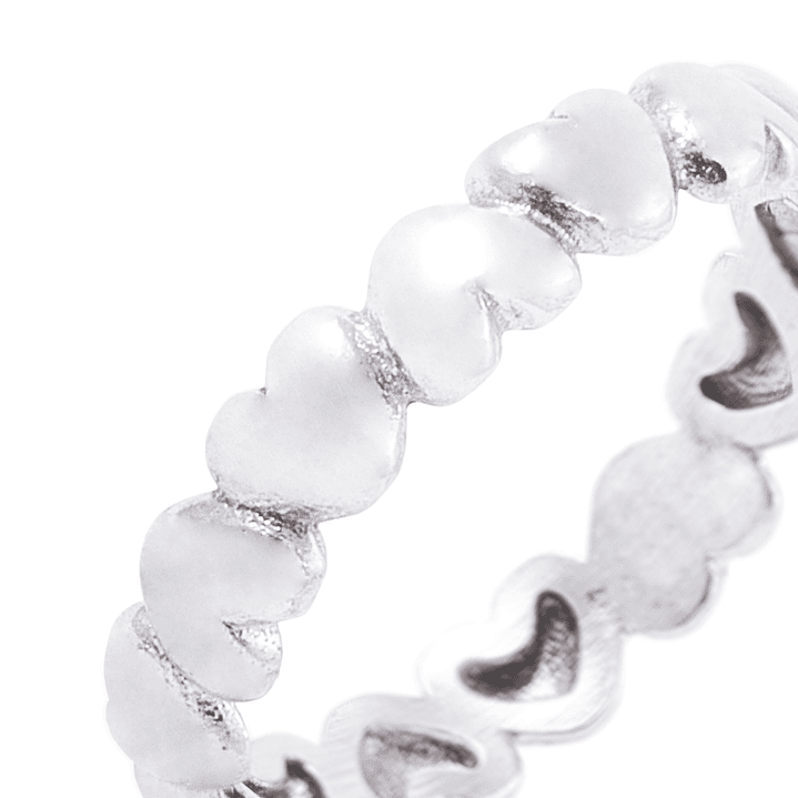 Anillo de Plata Esterlina 925 Corazones 36 2