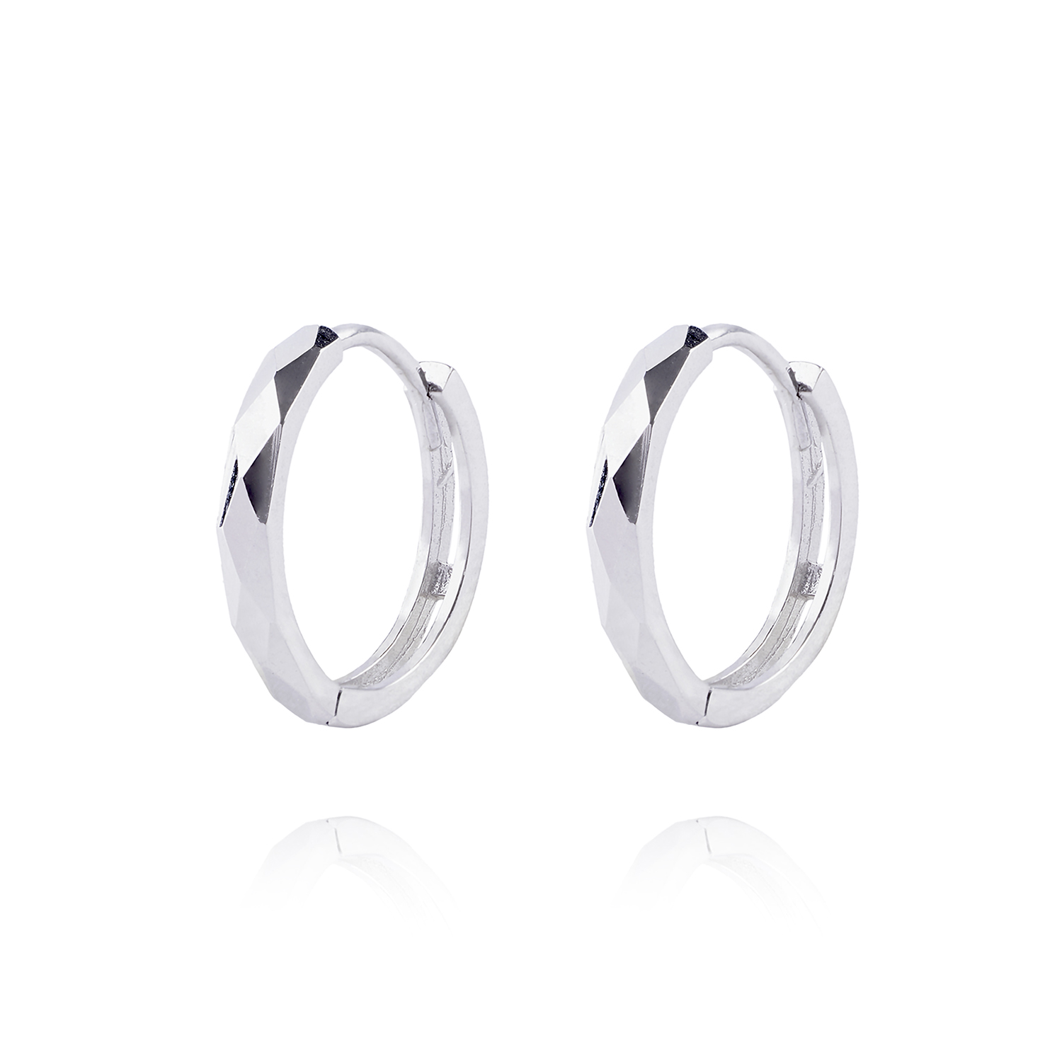 Aros de Oro 18kt Argollitas blancas 1