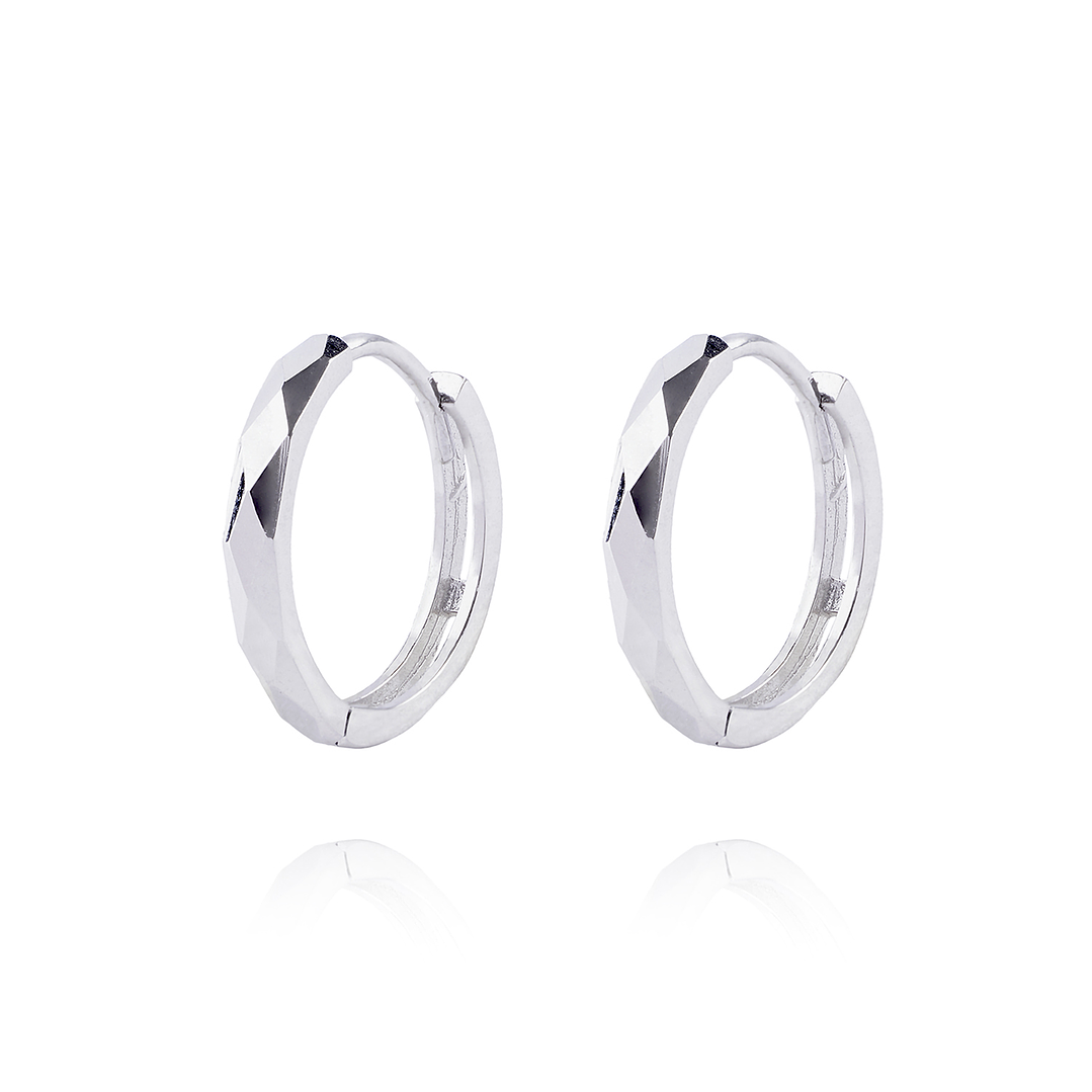 Aros de Oro 18kt Argollitas blancas 1