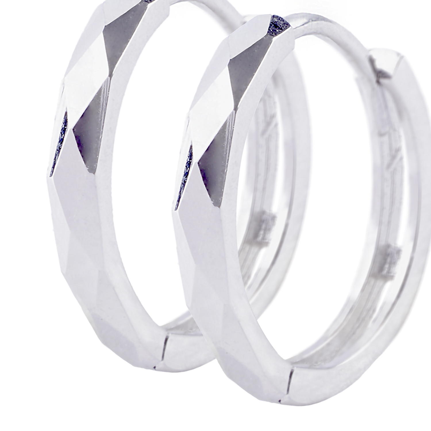 Aros de Oro 18kt Argollitas blancas 2