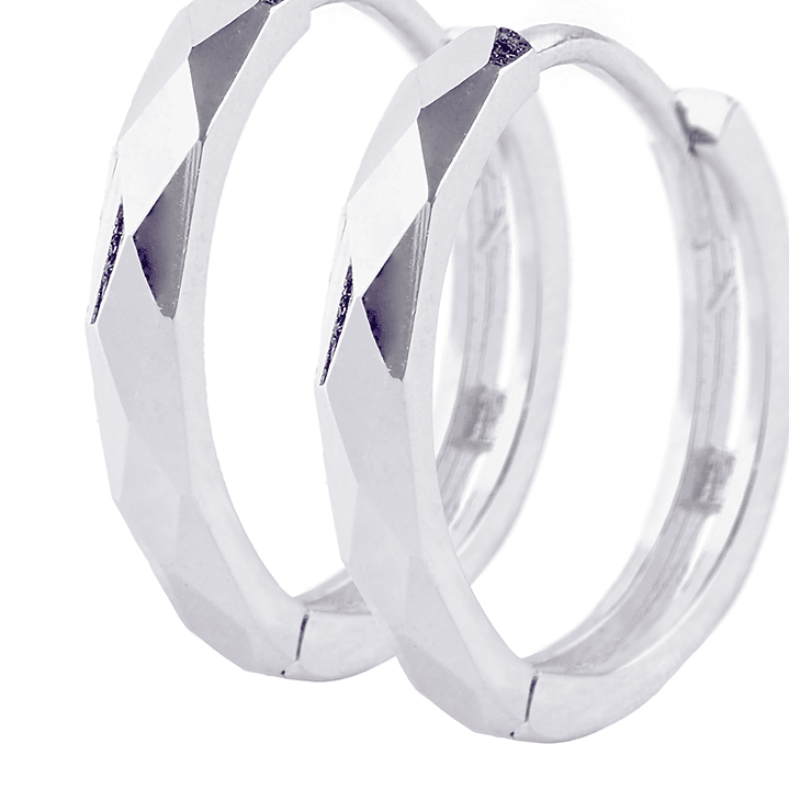 Aros de Oro 18kt Argollitas blancas 2