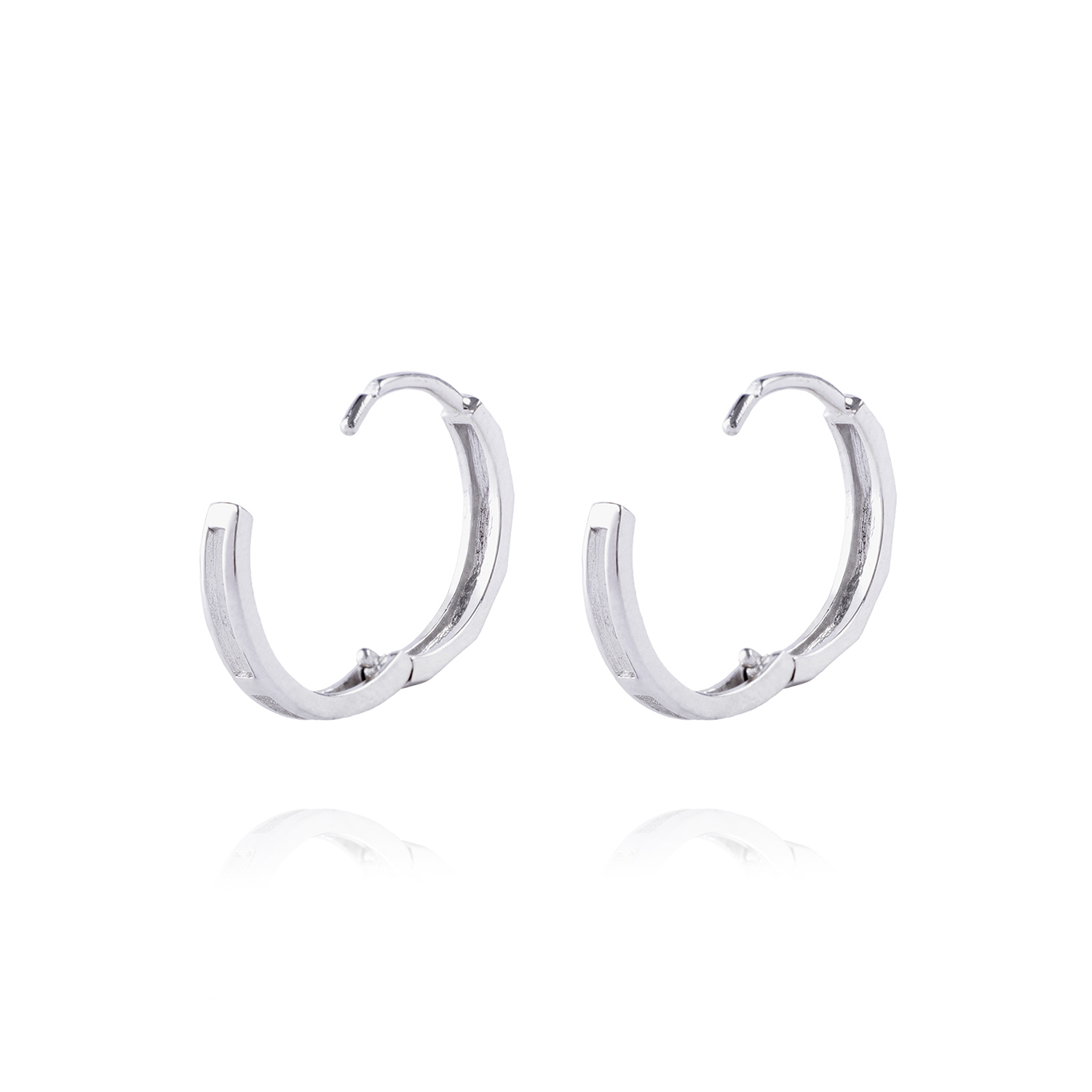 Aros de Oro 18kt Argollitas blancas 3
