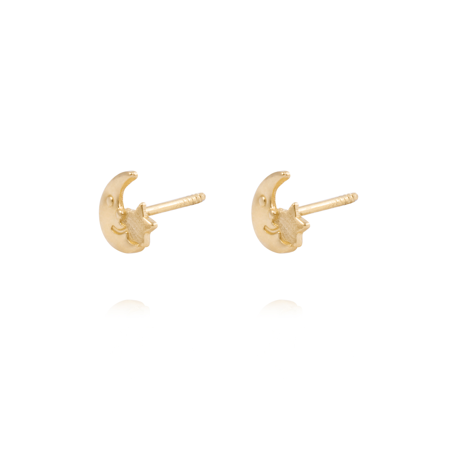 Aros de Oro 18kt Luna y estrella 2