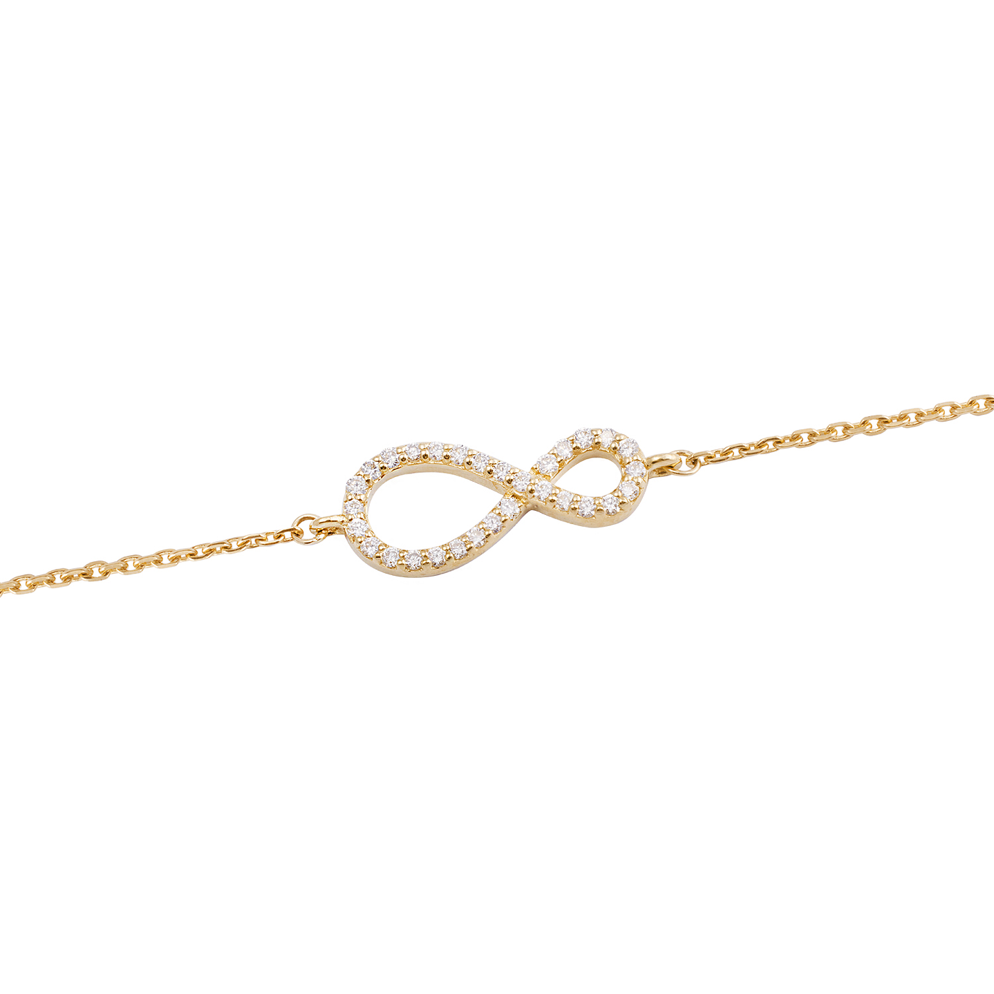 Pulsera de Oro 18kt Infinito 14 puntos de diamante 3