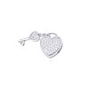 Dije de Plata broche Corazón Llave con circón