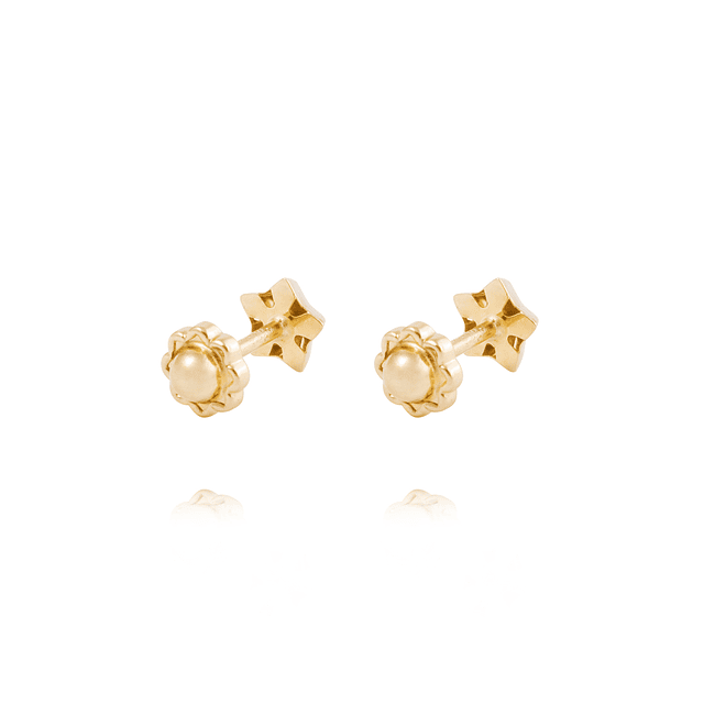 Aros de Oro 18kt Estrellas bicolor