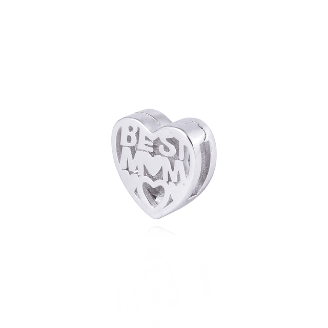 Dije de Plata broche Corazón Mom