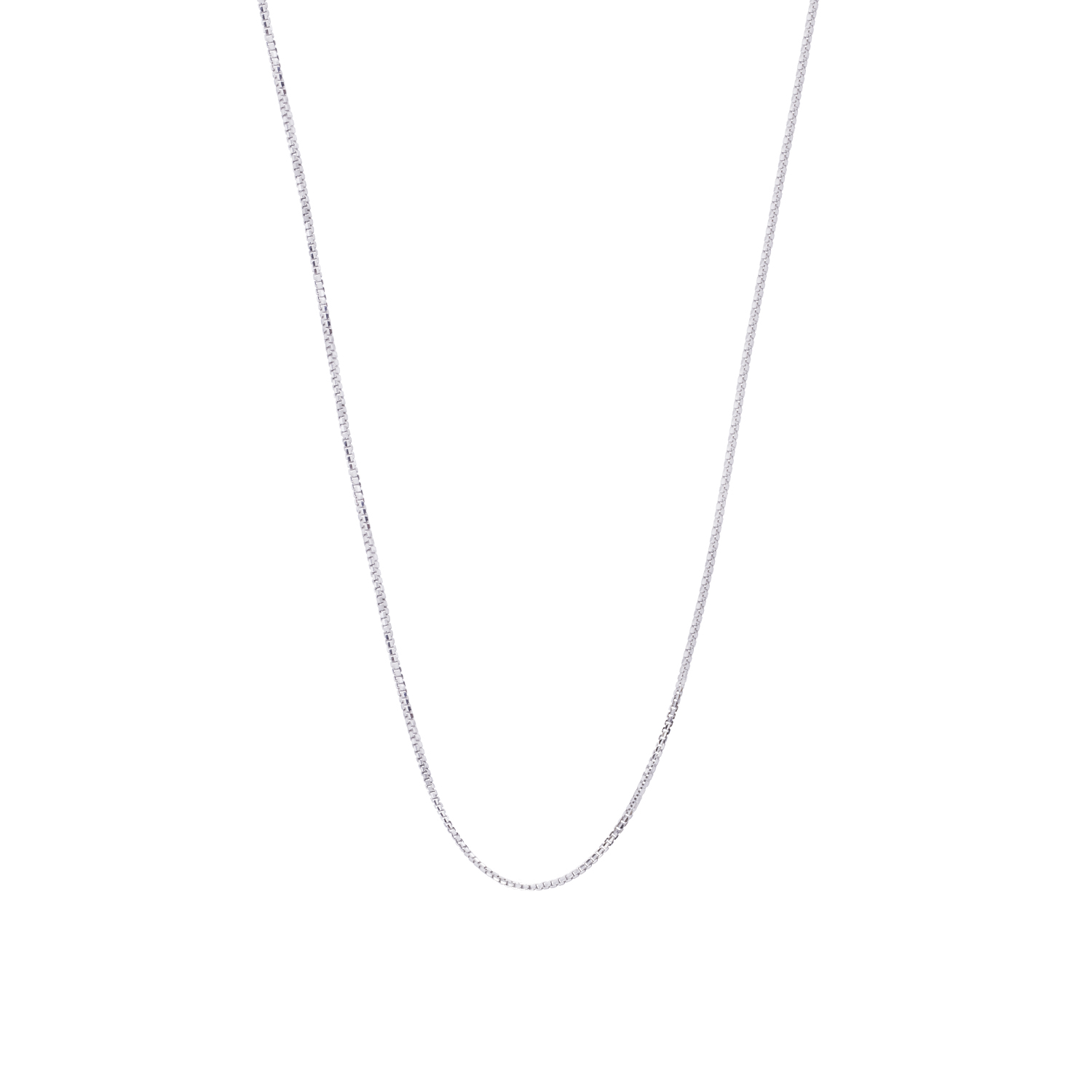 Cadena de Oro Blanco 18kt Eslabon Caja 45CM 2