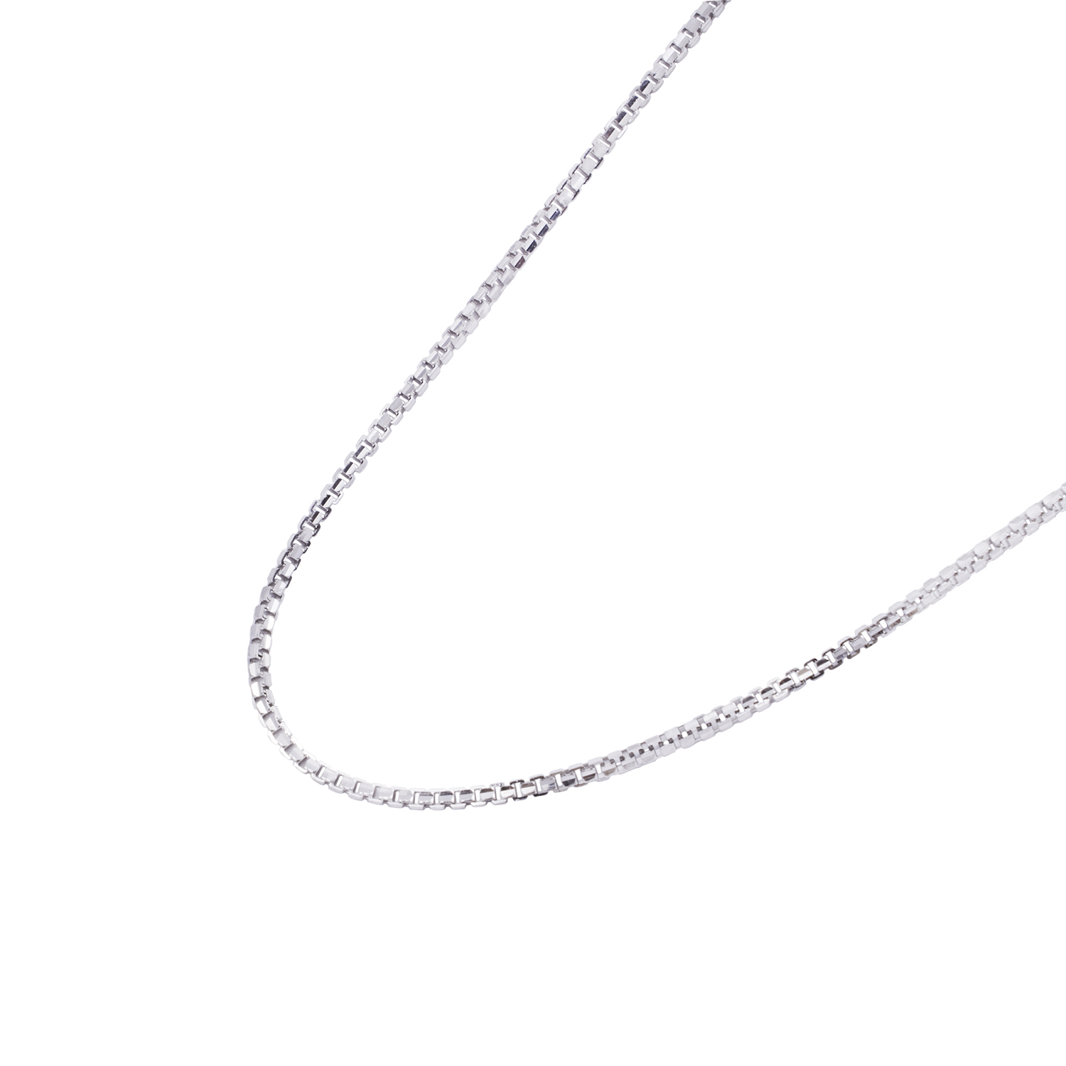 Cadena de Oro Blanco 18kt Eslabon Caja 45CM 1