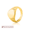 Anillo de Plata Esterlina 925 Sello Tallado Bañado Oro 18kt