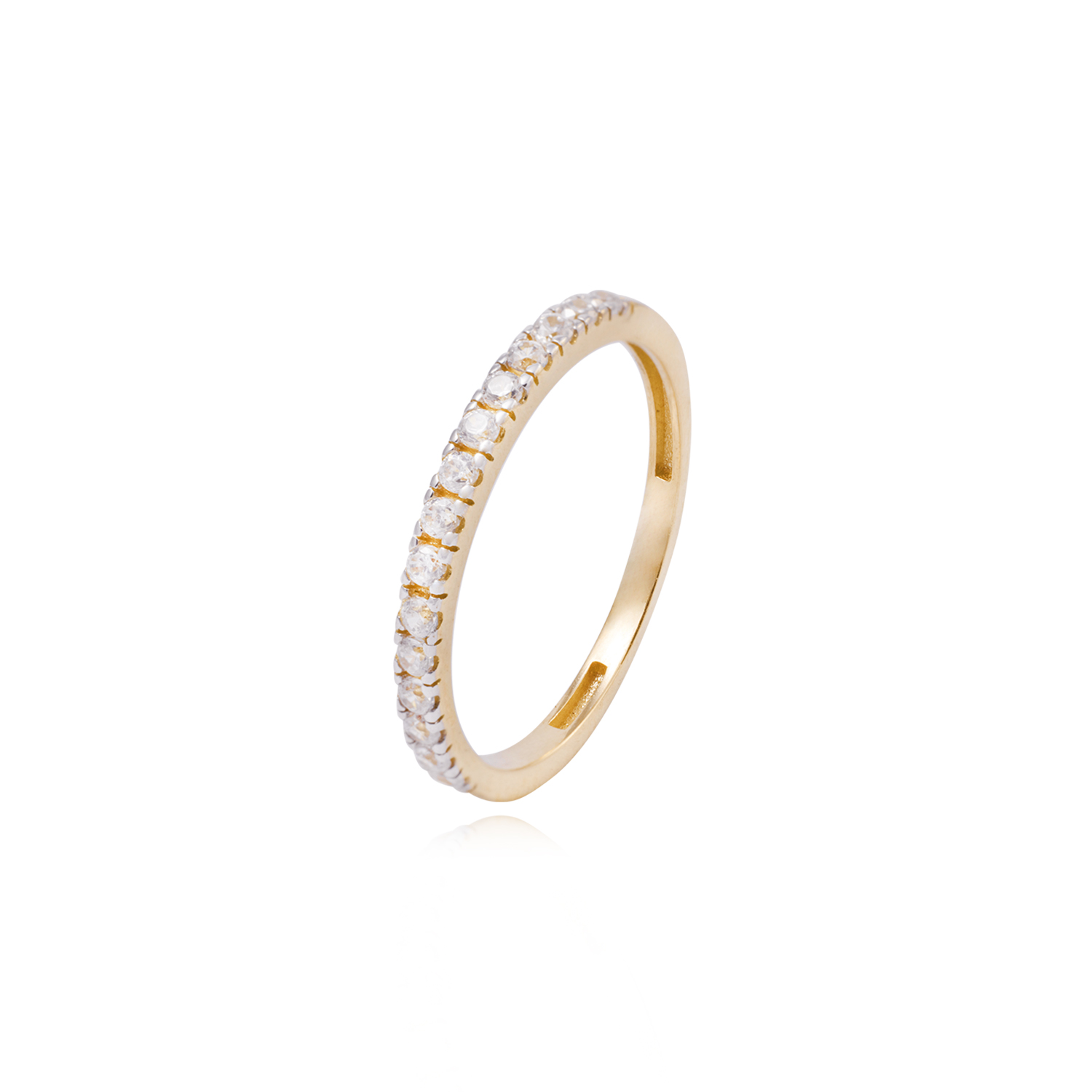 Anillo Compromiso de Oro 18Kt 12 Circonita Riel 1