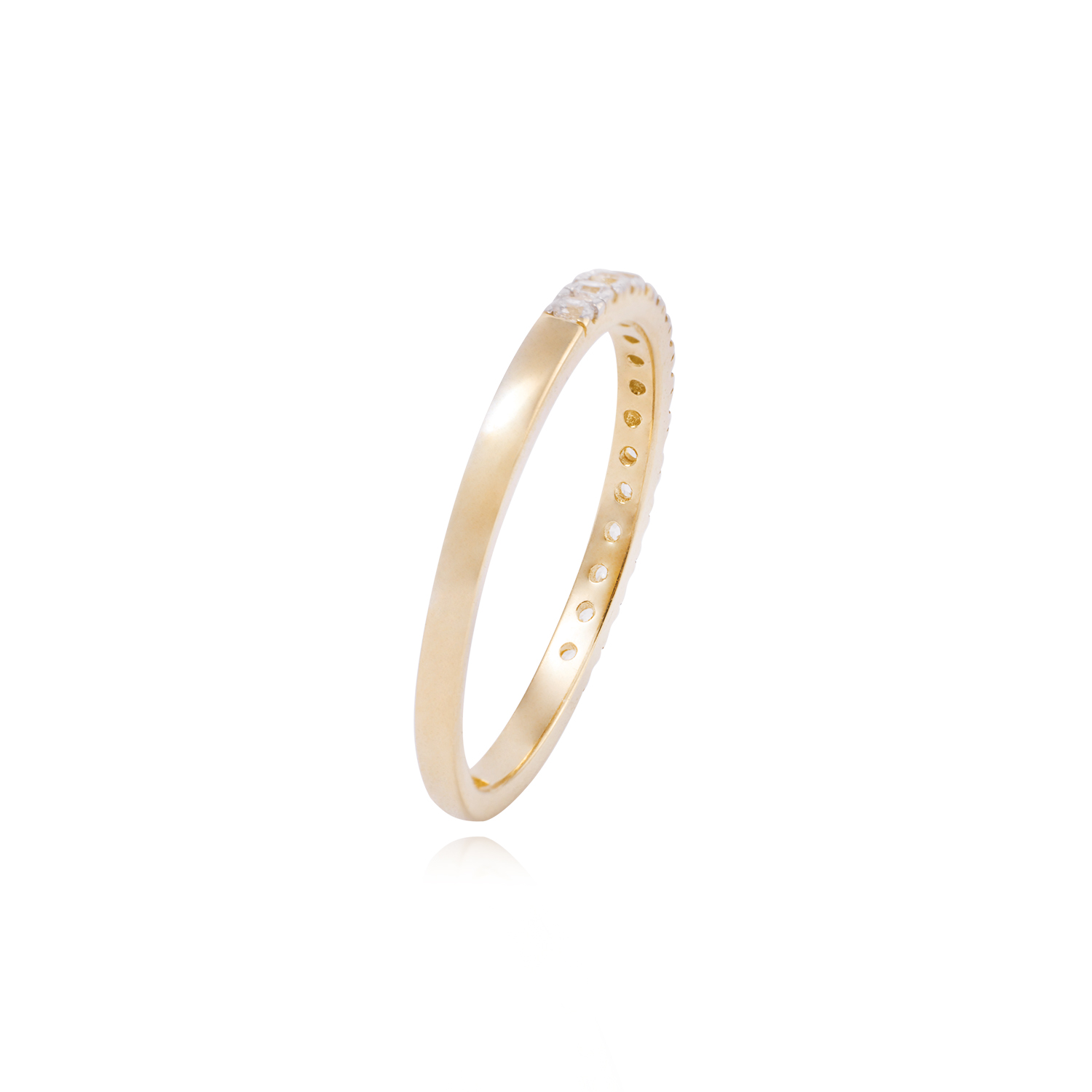 Anillo Compromiso de Oro 18Kt 12 Circonita Riel 3