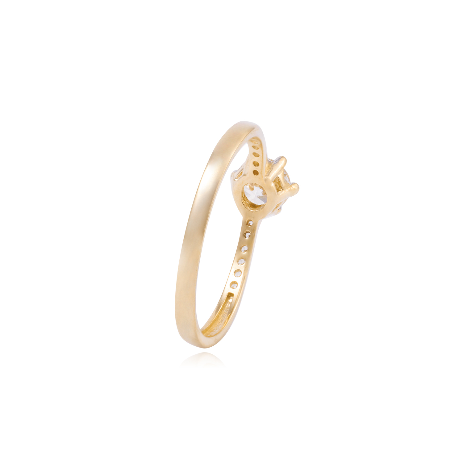 Anillo Compromiso de Oro 18Kt Circonita 5mm Central 3