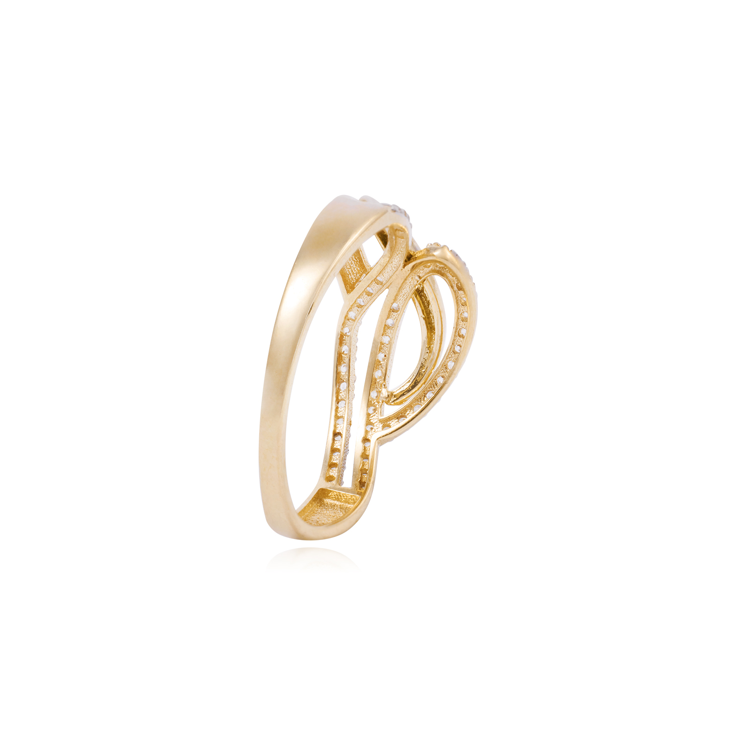 Anillo de Oro 18kt Entrelazado Circonita 3