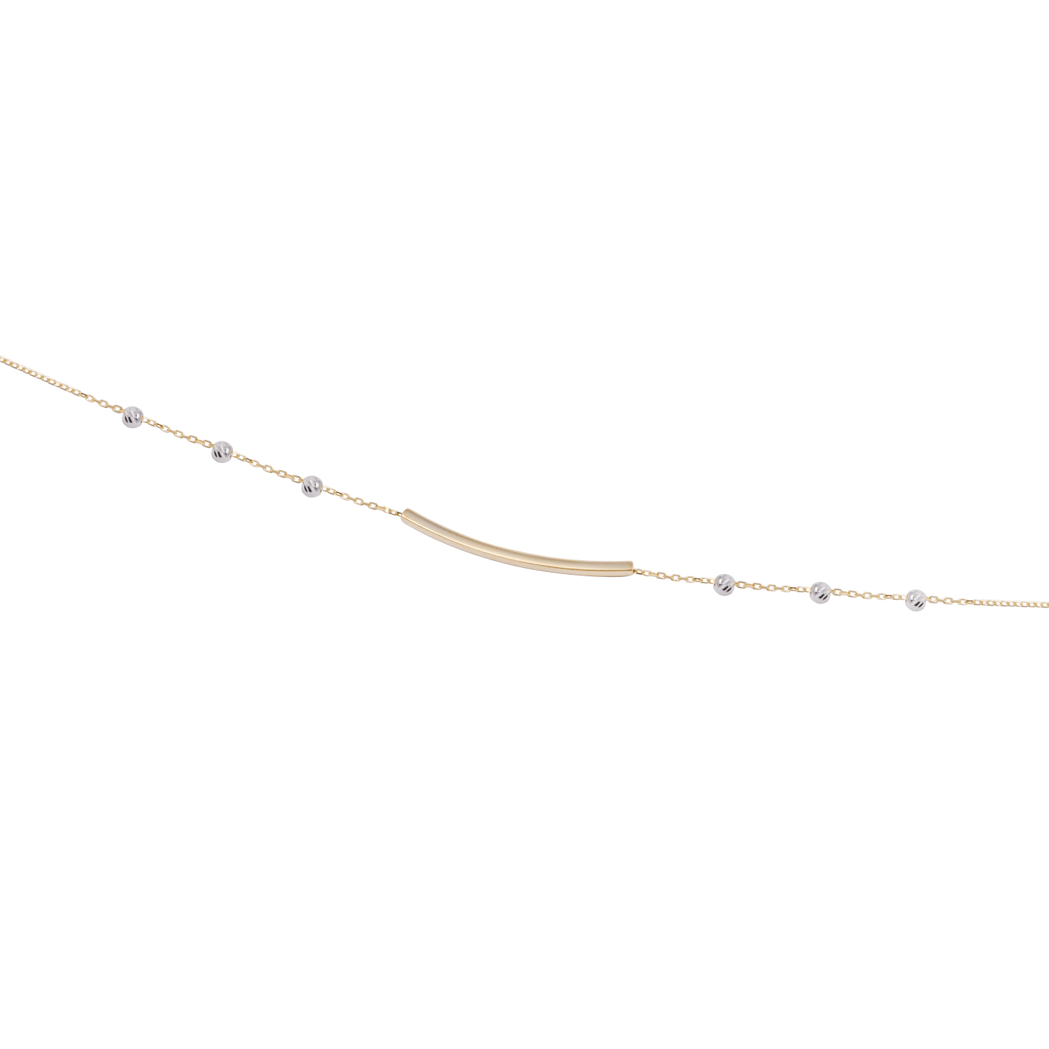 Pulsera de Oro 18kt Barra y esferas 3