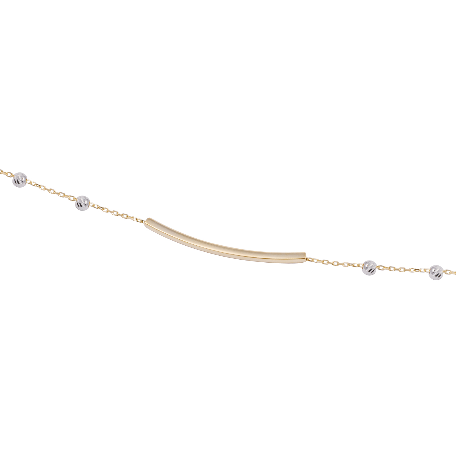 Pulsera de Oro 18kt Barra y esferas 2