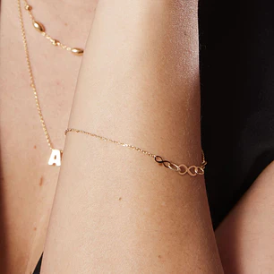 Pulsera de Oro 18kt Infinito Eslabon 4006