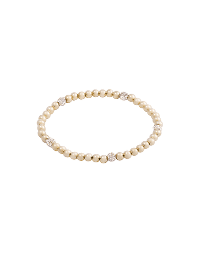 Pulsera de Plata Esterlina 925 White Sparkle Bañado en Oro 14kt