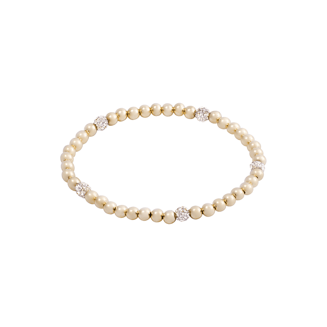 Pulsera de Plata Esterlina 925 White Sparkle Bañado en Oro 14kt