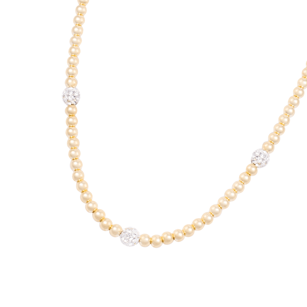 Collar de Plata Esterlina 925 Black Sparkle Bañado en Oro 14kt 3