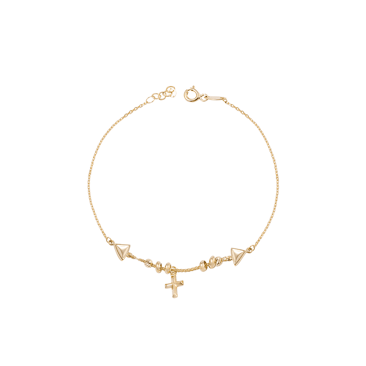 Pulsera de Oro 18kt Cruz Central 1