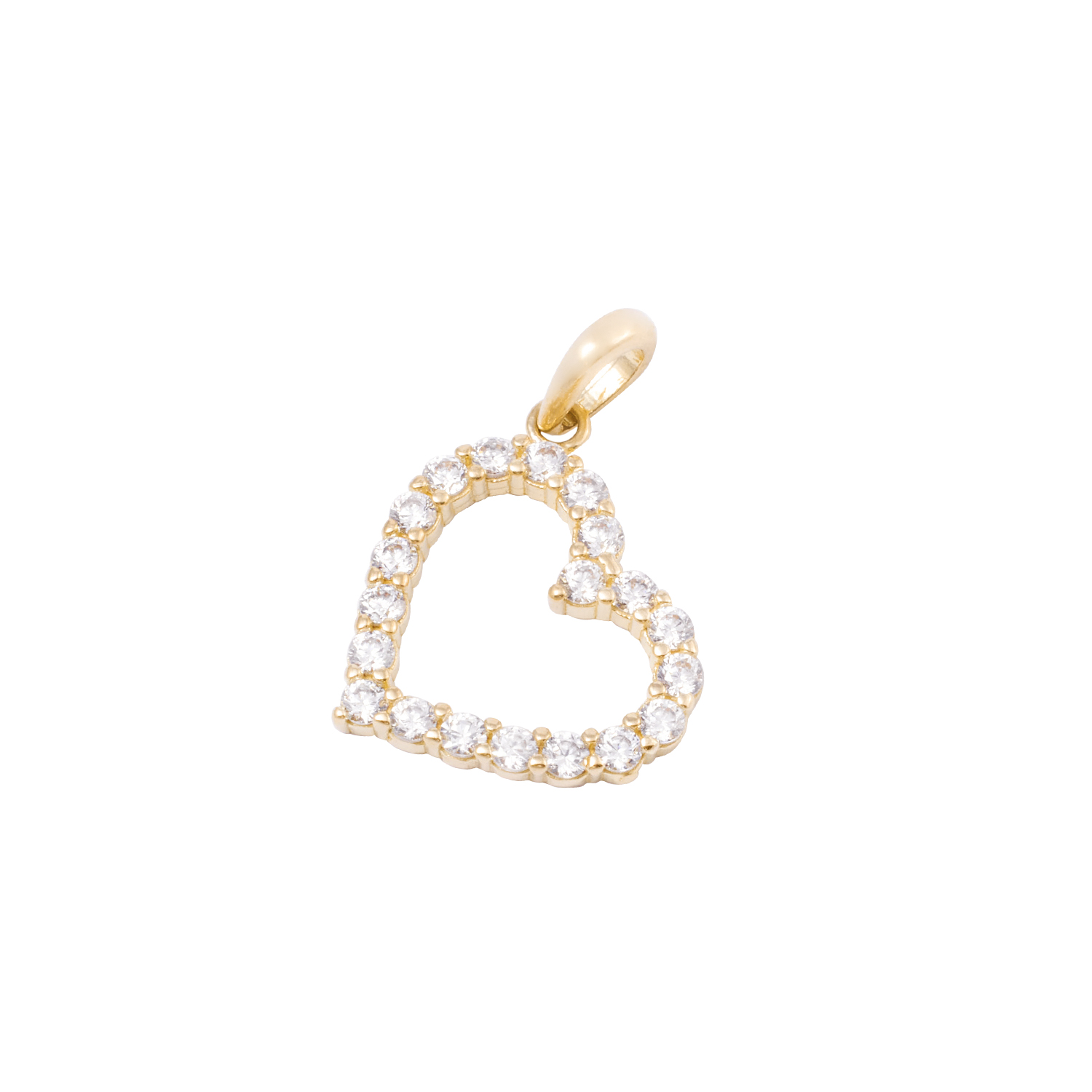 Colgante de Oro 18kt Corazón 20 Circonita 1