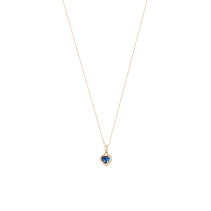 Colgante de Oro 18kt Corazón Circonita-Zafiros 3