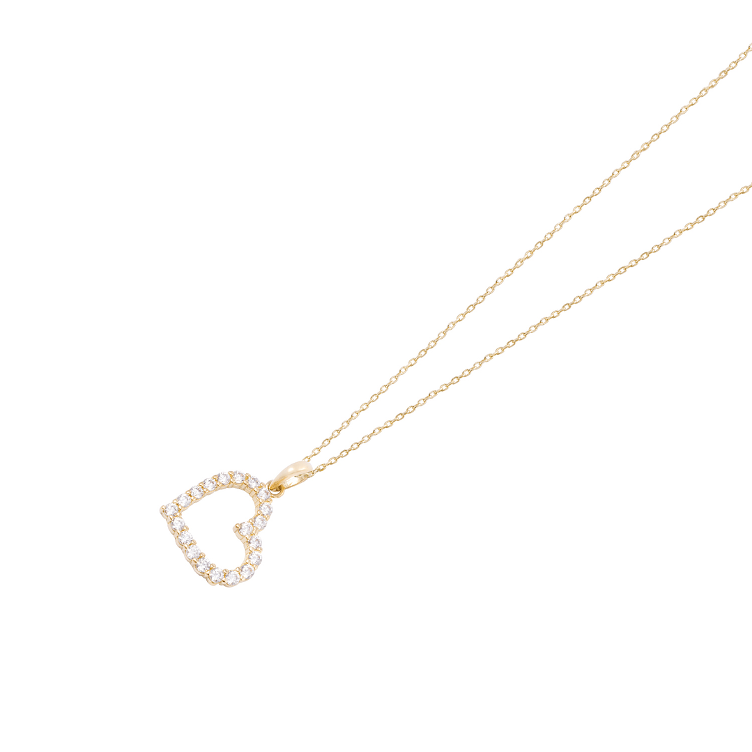 Colgante de Oro 18kt Corazón 20 Circonita 2