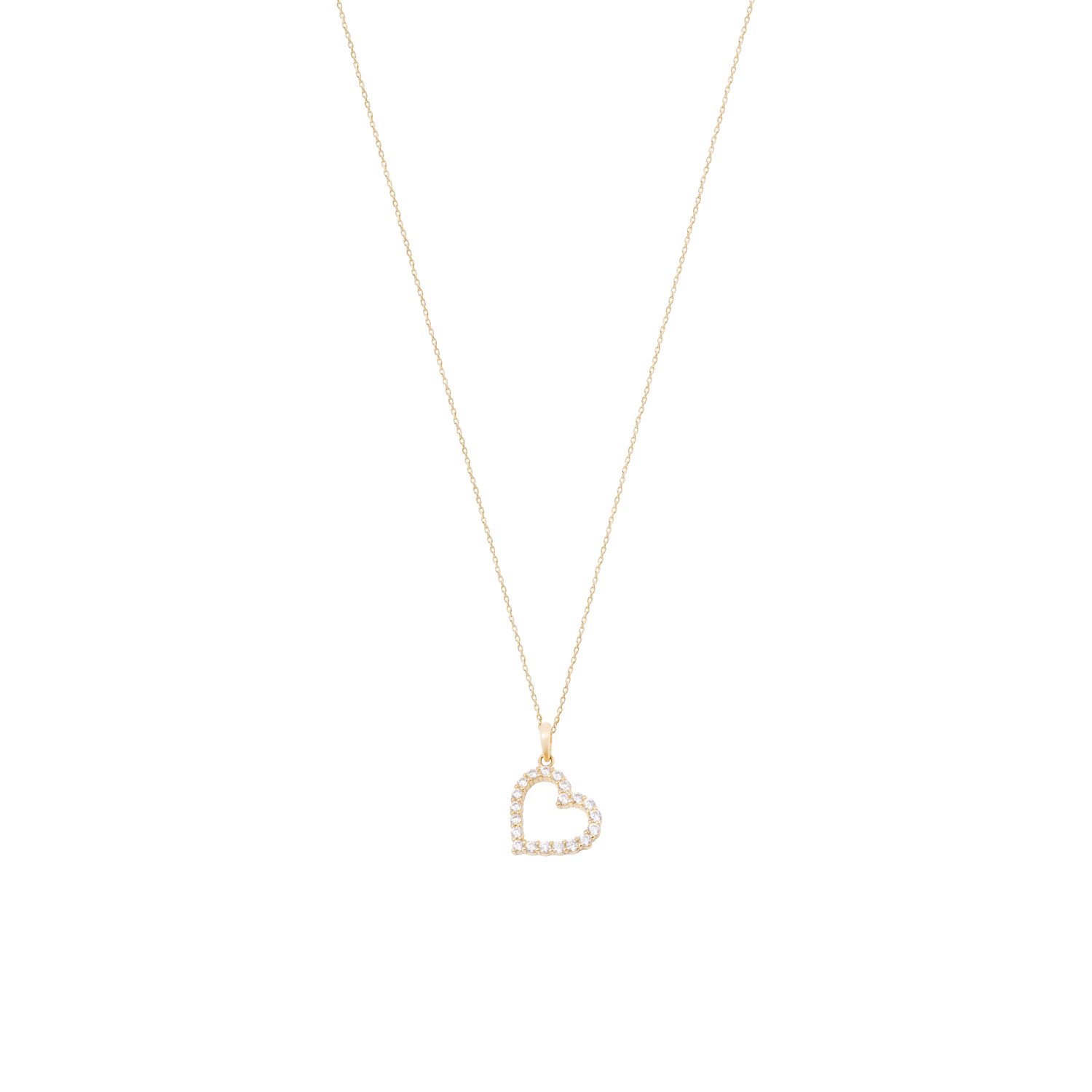 Colgante de Oro 18kt Corazón 20 Circonita 3