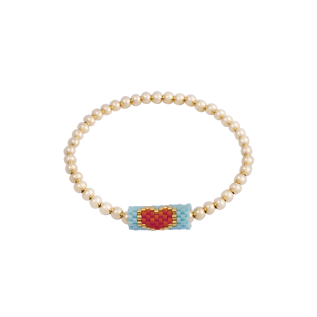 Pulsera Plata Esterlina 925 Corazoncito Blue Revestida Oro 14kt 1