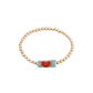 Pulsera Plata Esterlina 925 Corazoncito Blue Revestida Oro 14kt - Miniatura 1