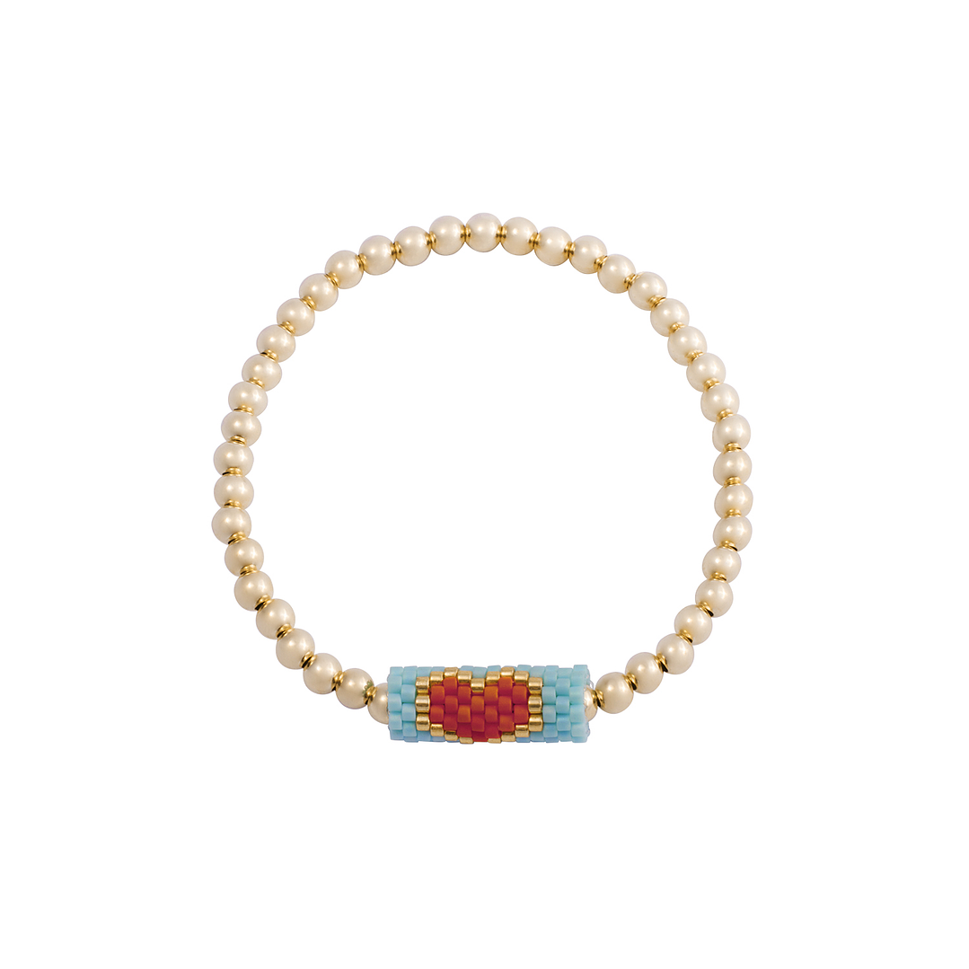 Pulsera Plata Esterlina 925 Corazoncito Blue Revestida Oro 14kt 3