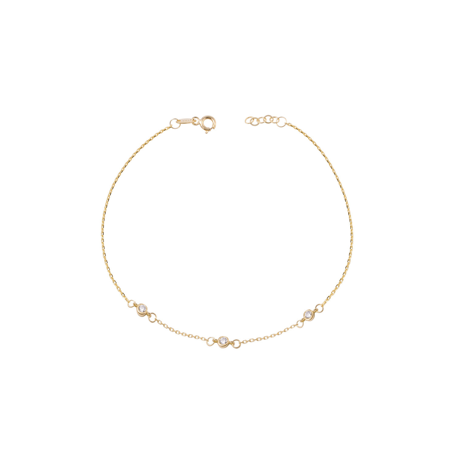Pulsera de Oro 18kt Tres Circonita 1