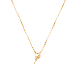 Collar de Plata Esterlina 925 Bolitas planas Bañado en Oro 14kt