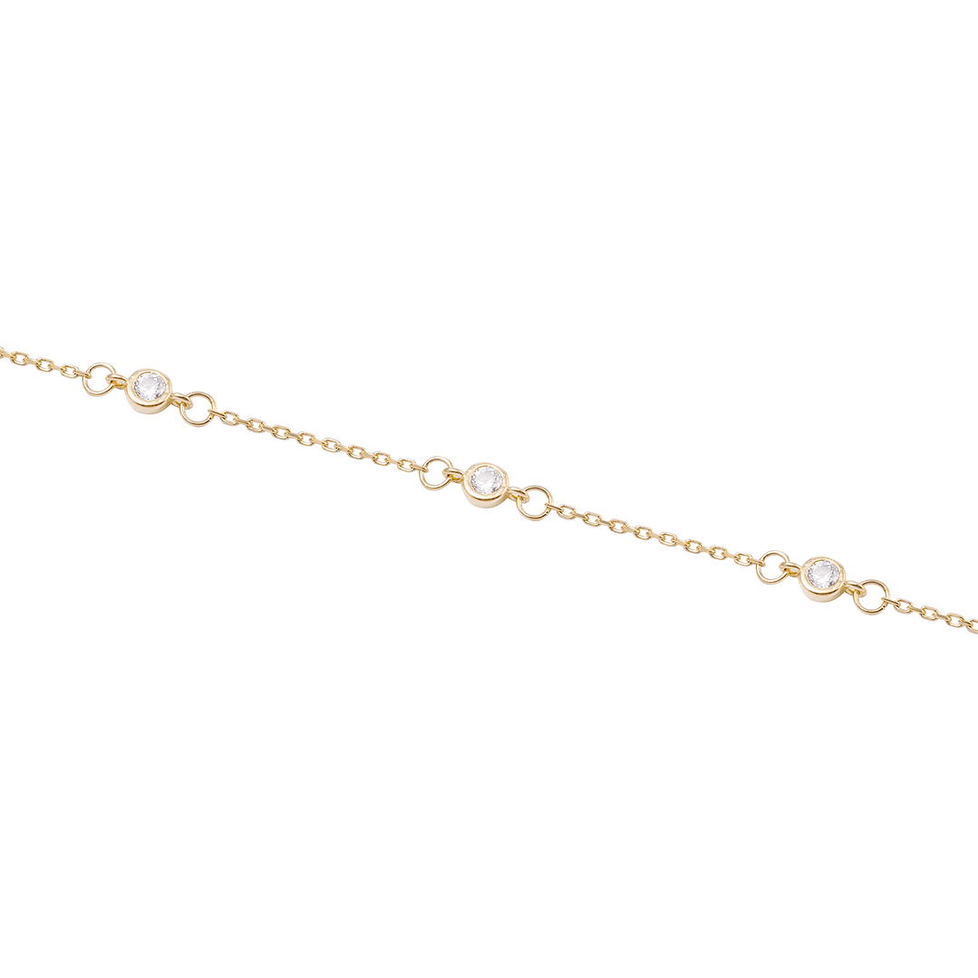 Pulsera de Oro 18kt Tres Circonita 3