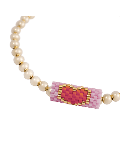 Pulsera de Plata Esterlina 925 Corazoncito pink Bañado en Oro 14kt