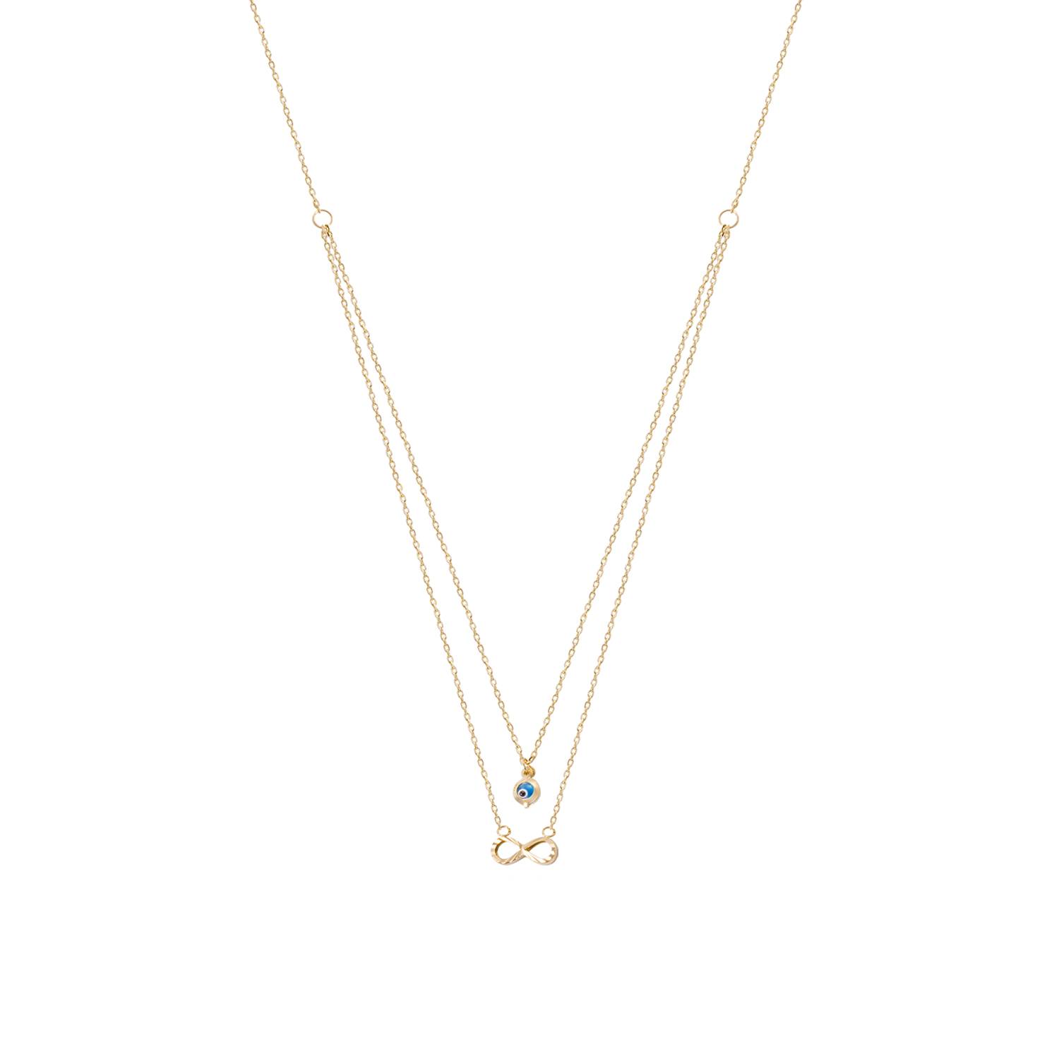 Collar de Oro 18kt Infinito Ojo Turco 2