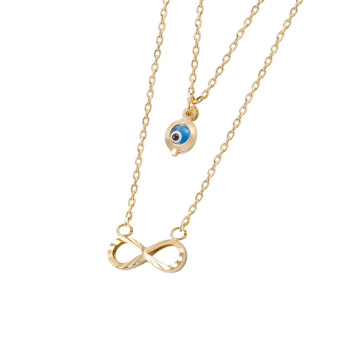 Collar de Oro 18kt Infinito Ojo Turco 3