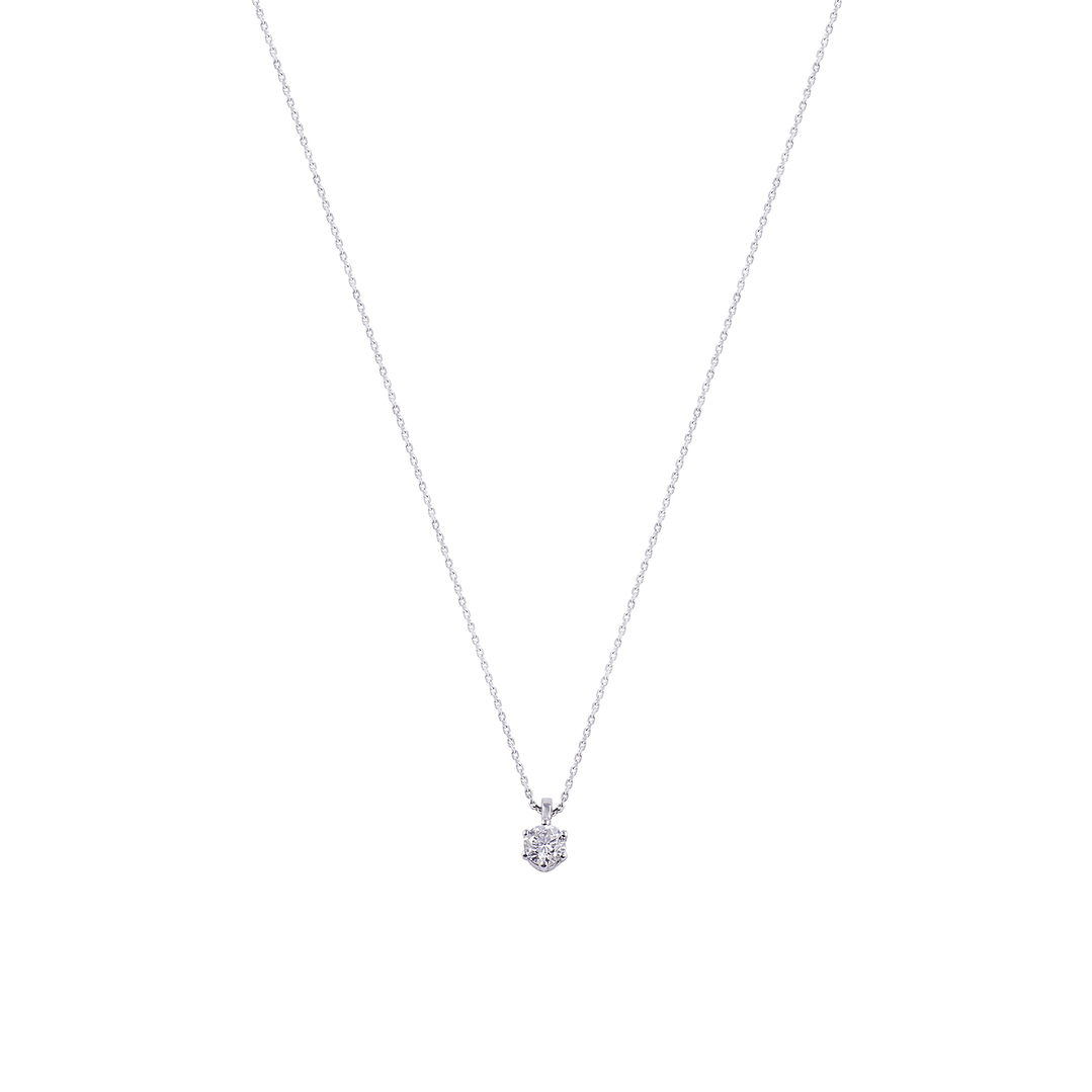 Collar de Oro 18kt Solitario 6 grifas 15 puntos de diamante 3