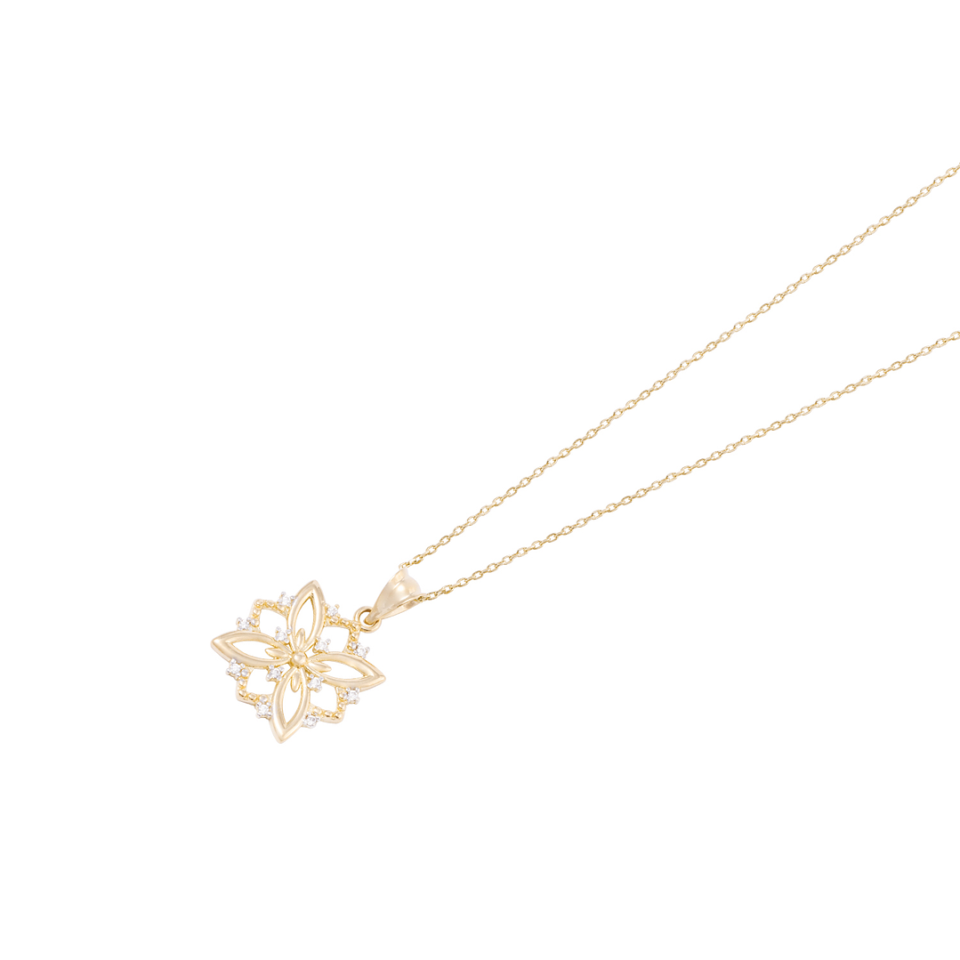 Colgante de Oro 18kt Copo de Nieve 12 Circonita 2