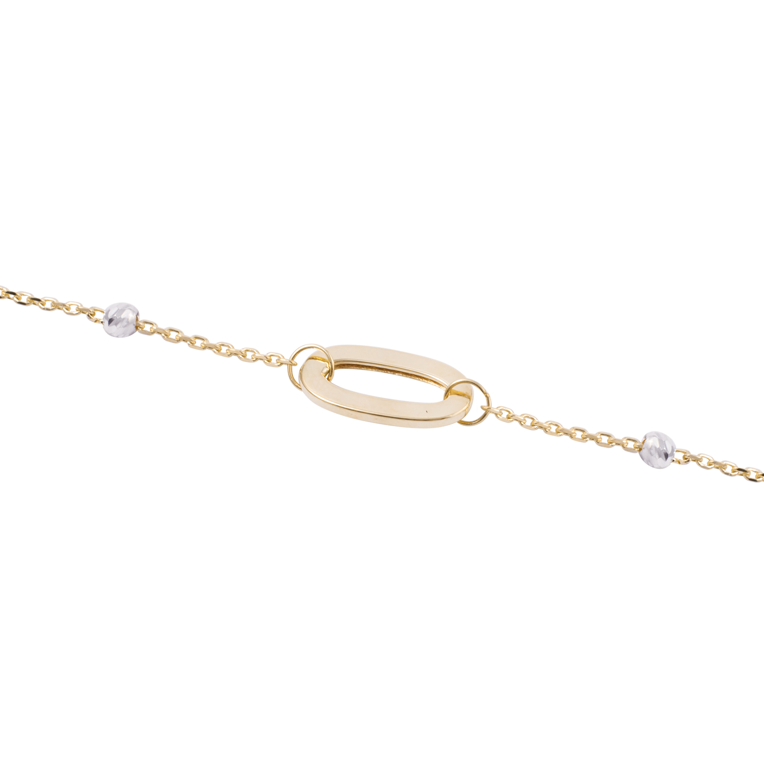 Pulsera de Oro 18kt Eslabones y Esferas 3