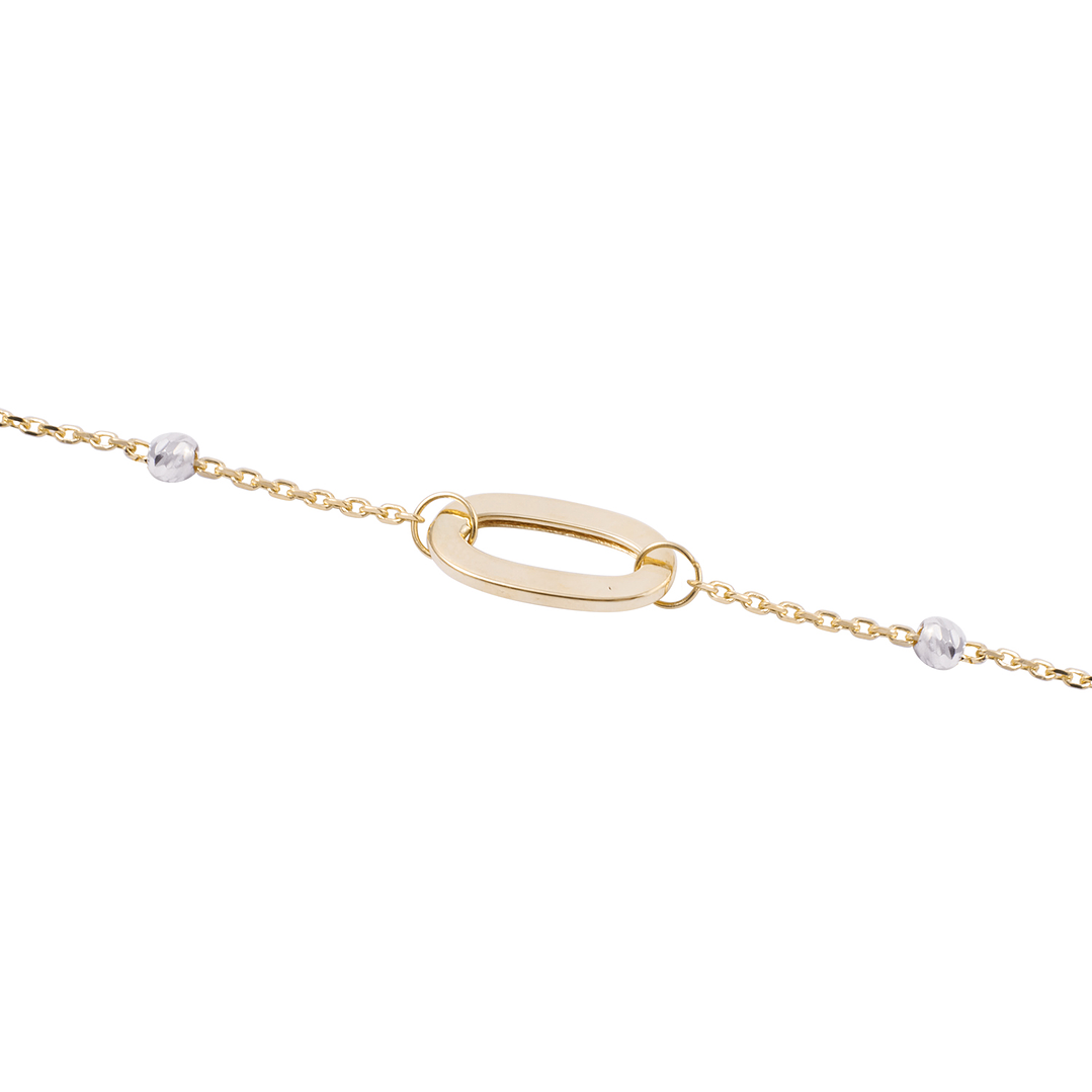 Pulsera de Oro 18kt Eslabones y Esferas 3