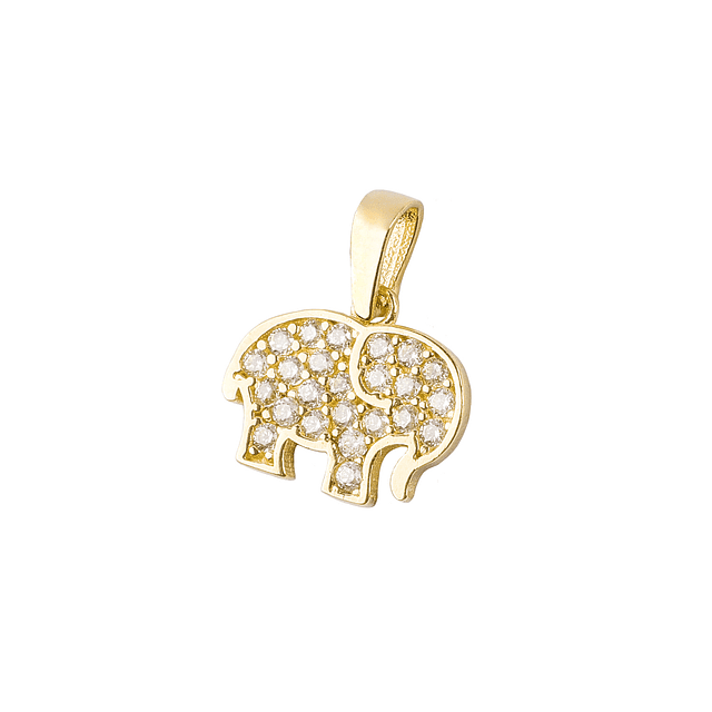 Collar de Oro 18kt Elefante circones