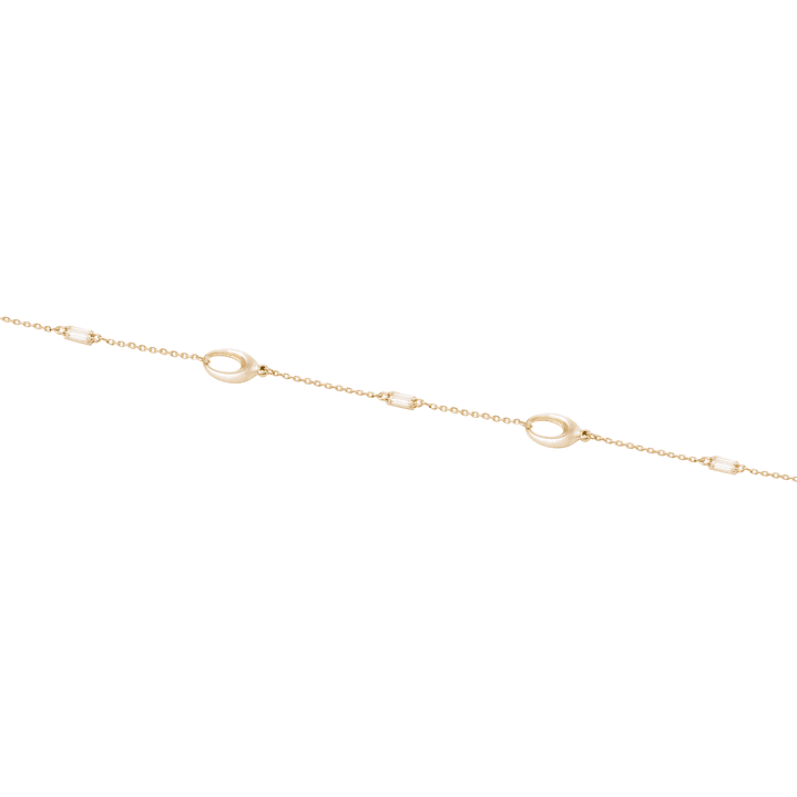 Pulsera de Oro 18kt Eslabones Ovalados y Circonitas - Baguette 3