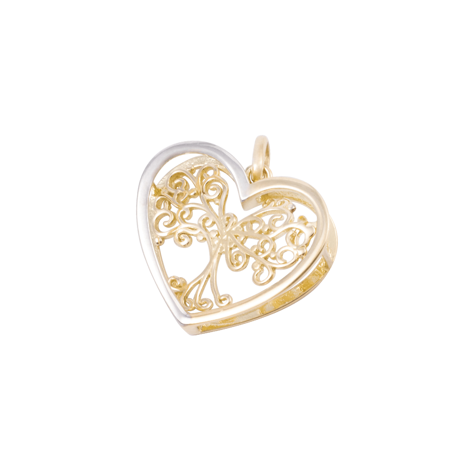 Colgante Oro Bicolor 18kt Árbol-Corazón 1